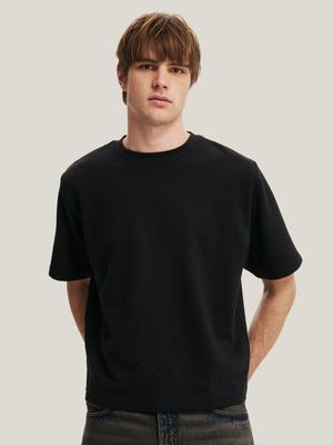 Men's Cotton On Black Cropped T-Shirt