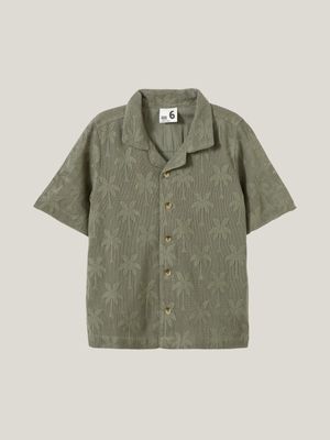 Cotton On Kids Boy Green Cabana Short Sleeve Shirt