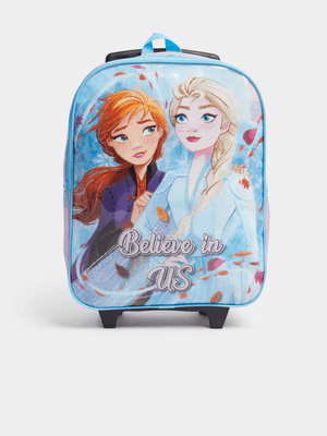 Jet Kids Blue/Pink Frozen School Trolley Bag