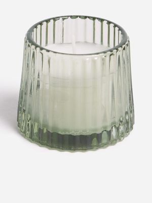 Jet Home Green Ribbed Candle