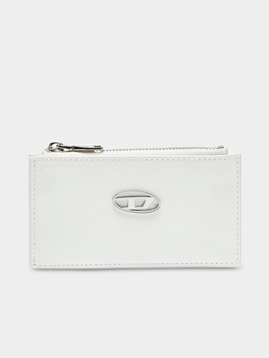 Women's Diesel White Play D Card Holder Wallet