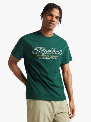 Redbat Athletics Men's Green Graphic T-Shirt