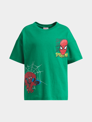 Jet Younger Boys Green Spiderman T-Shirt