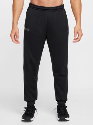 Mens Nike Therma-FIT Tapered Fitness Black Pants