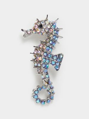 Sparkling Sea Horse Pin Brooch