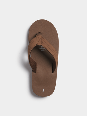 Jet Older Boys Brown Flip Flops