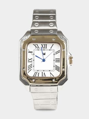 Men's Markham Roman Metal Silver Watch