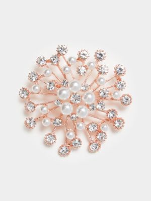 Starburst Chandelier with Pearl Detail Pin Brooch