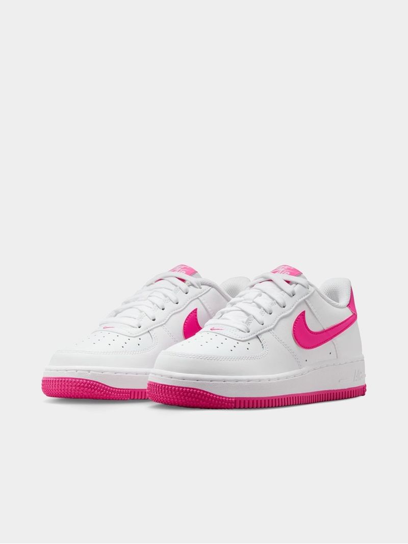 Nike Junior Air Force 1 White Pink Sneaker Bash