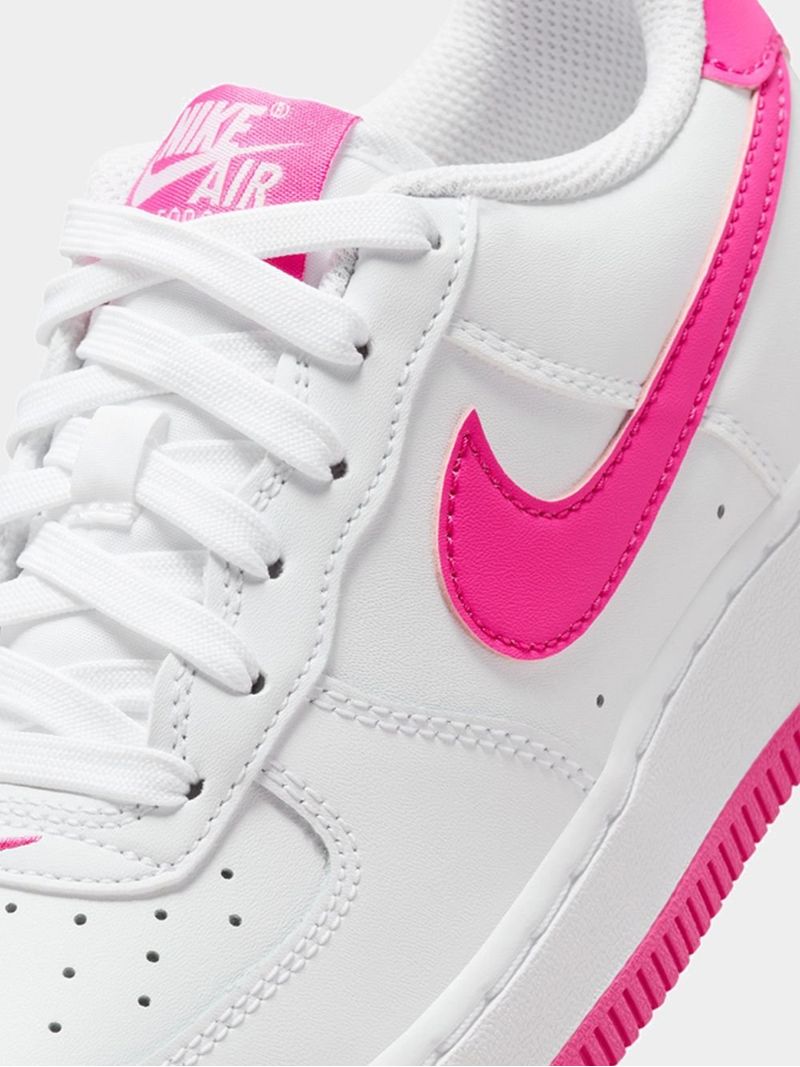 Nike Junior Air Force 1 White Pink Sneaker Bash