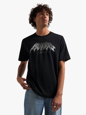 adidas Originals Men's Flames Graphic Black T-shirt