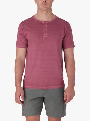 Men's Plus Jeep Burgundy Henley T-Shirt