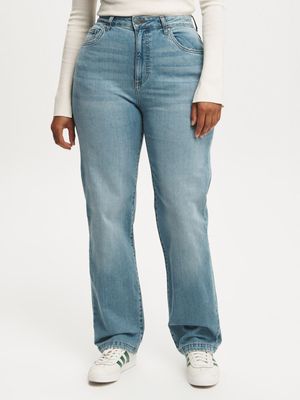 Women's Cotton On Blue Curvy Stretch Straight Jeans