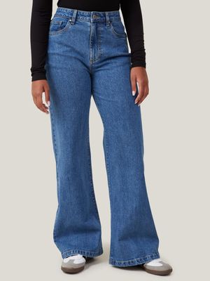 Women's Cotton On Blue Curvy Stretch Wide Jeans