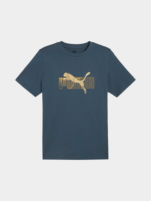 Mens Puma ESS+ Logo Lab Holiday Blue Tee