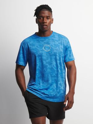 Mens TS Dri-Tech Jacquard Knit Blue Tee