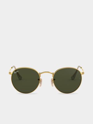 Ray-Ban Gold Round Metal Sunglasses