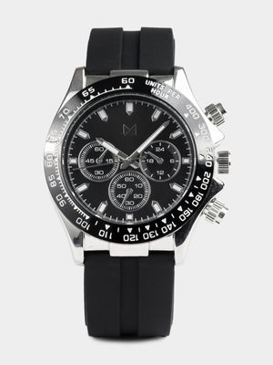 Men's Markham Chronograph Silicone Black Watch