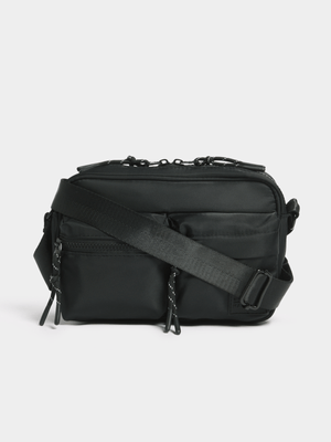 Men's Markham Nylon Double Pocket Black Bag