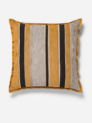 Verigated Stripe Scatter Cushion Gold 60x60cn