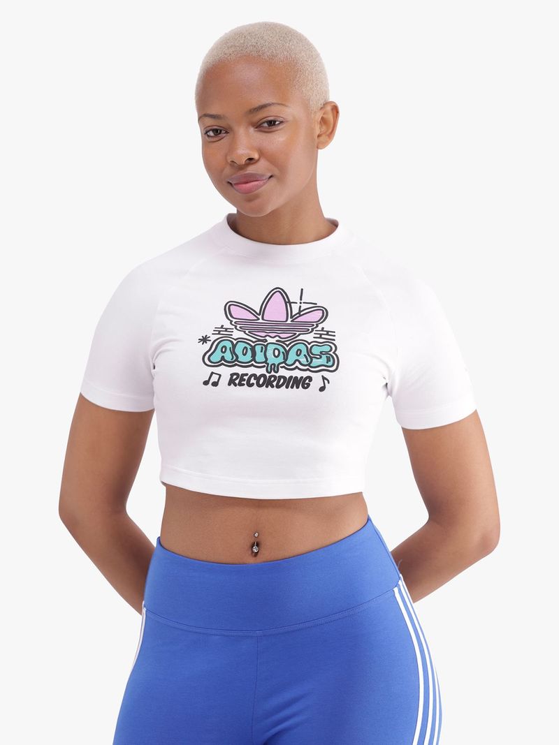 adidas Originals Women s White Crop Top Bash