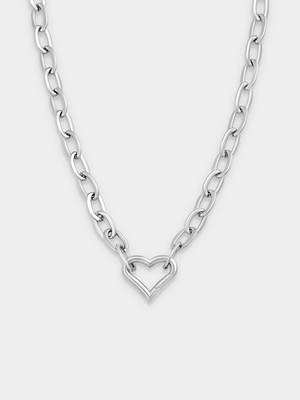 Tempo Jewellery Silver Plated Heart Clasp Anchor Chain