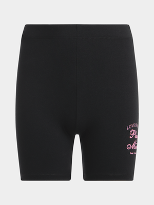 Girls TS Love Sports Black Bike Shorts