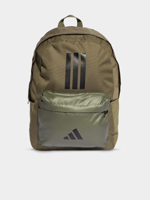 adidas Classic Badge Of Sport 3-Stripes Olive Backpack