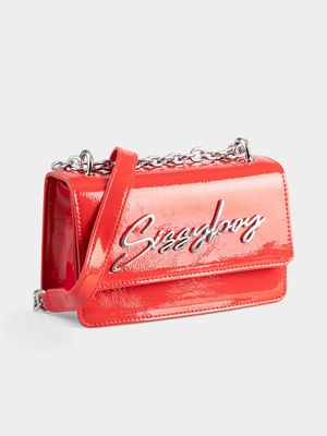 Women's Sissy Boy Red Structured Crossbody Bag