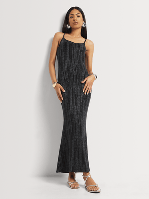 Y&G Lurex Flared Hem Bodycon Midi Dress