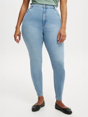 Women's Cotton On Blue Curvy High Stretch Skinny Jeans