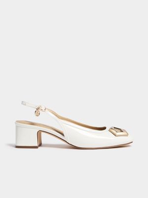 Square Toe FF Logo Slingbacks