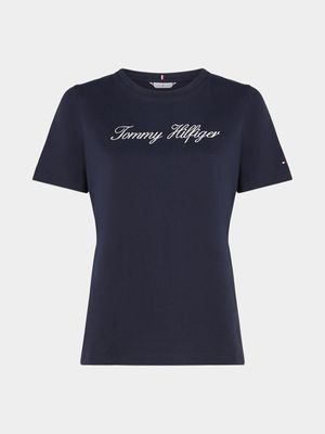 Women's Tommy Hilfiger Navy Nos Script T-Shirt