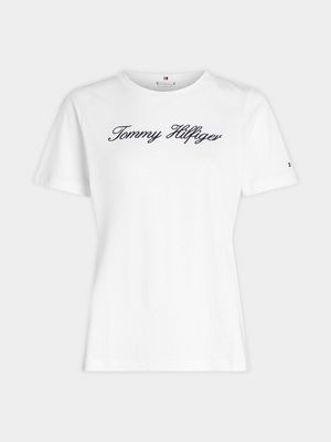 Women's Tommy Hilfiger White Nos Script T-Shirt