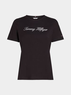 Women's Tommy Hilfiger Black Nos Script Regular T-Shirt