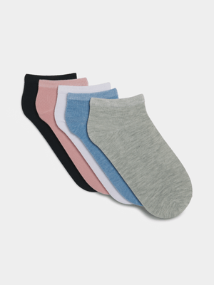 Jet Women's Multicolour 5 Pack Low Cut Socks