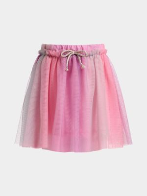 Younger Girl's Pink Ombre Tulle Skirt