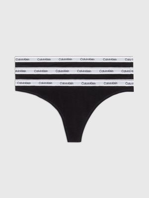 Women's Calvin Klein Black 3Pk Thongs