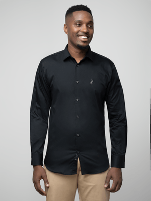 Men's Polo Black Custom Fit Greig Shirt