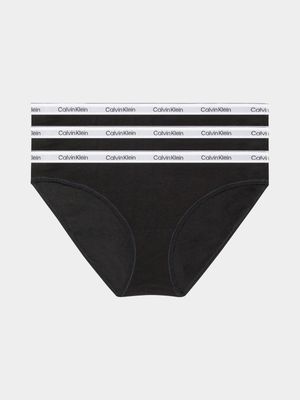 Women's Calvin Klein Black 3Pk Bikini Briefs