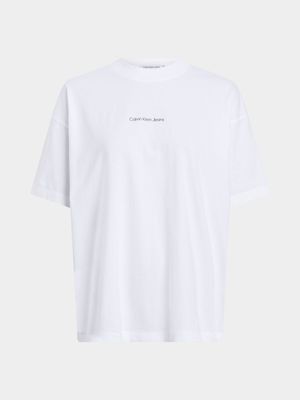 Women's Calvin Klein White Photoprint Boyfriend T-Shirt