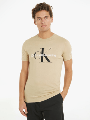 Men's Calvin Klein Khaki Seasonal Monologo T-Shirt