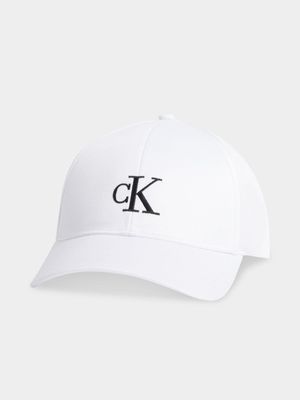 Men's Calvin Klein White Monogram Embro Cap