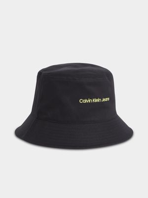 Men's Calvin Klein Black Institutional Bucket Hat