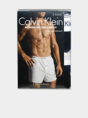 Men's Calvin Klein Black 2P Slim Fit Boxers