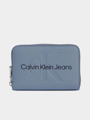 Women's Calvin Klein Blue Sculpted Zip Around Bag