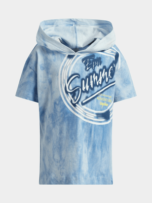 Jet Younger Boys Blue Hooded T-Shirt