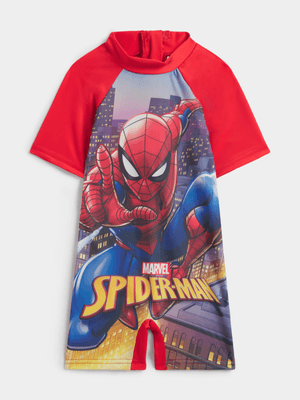 Jet Younger Boys Red Spiderman Rushguard