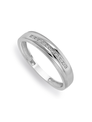 9ct Gold Diamond & Created White Sapphire Wedding Band