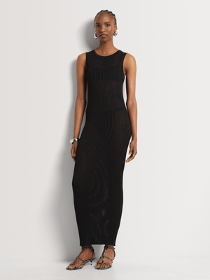 Lurex Ribbed Column Dress